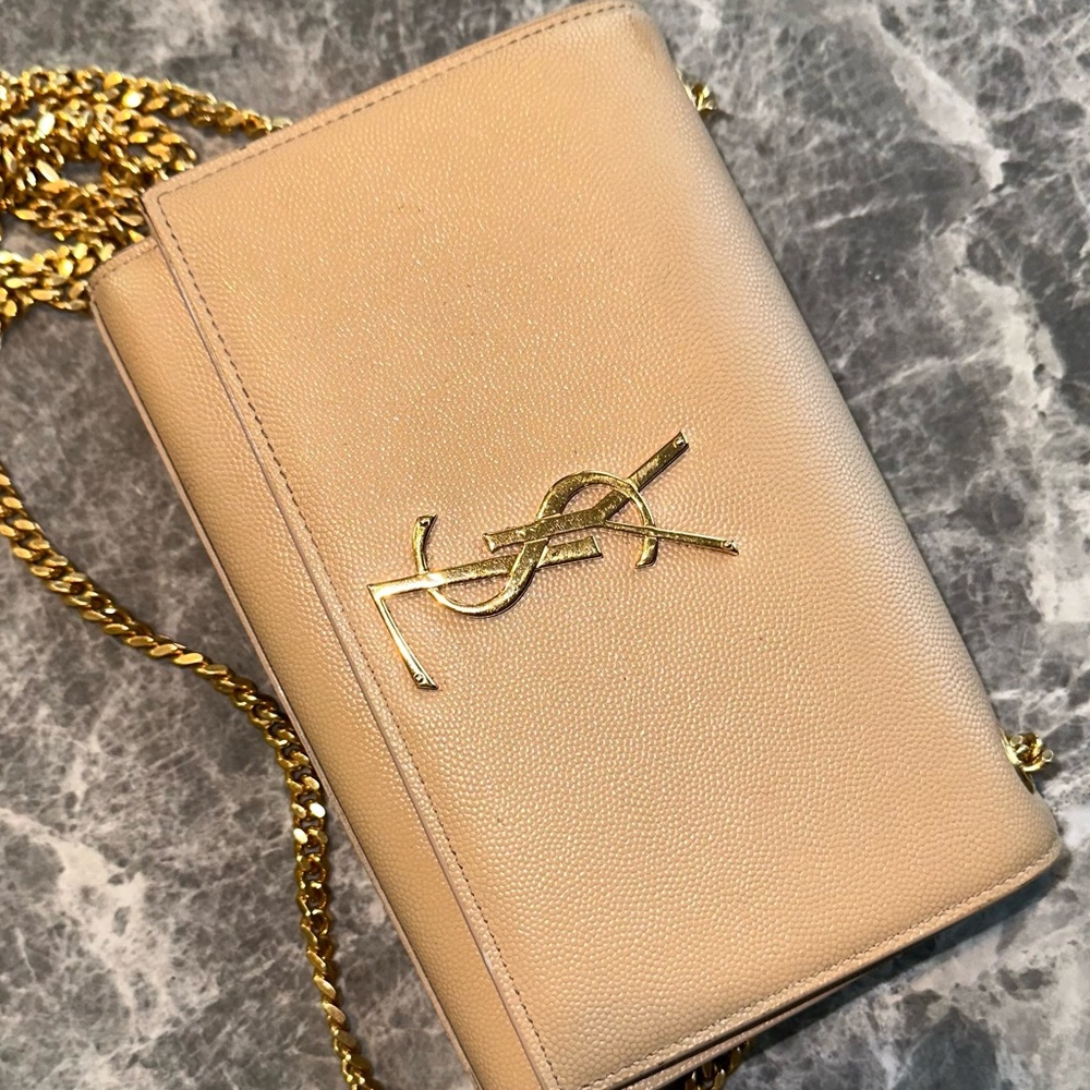 Saint Laurent YSL Small Nude Leather Crossbody